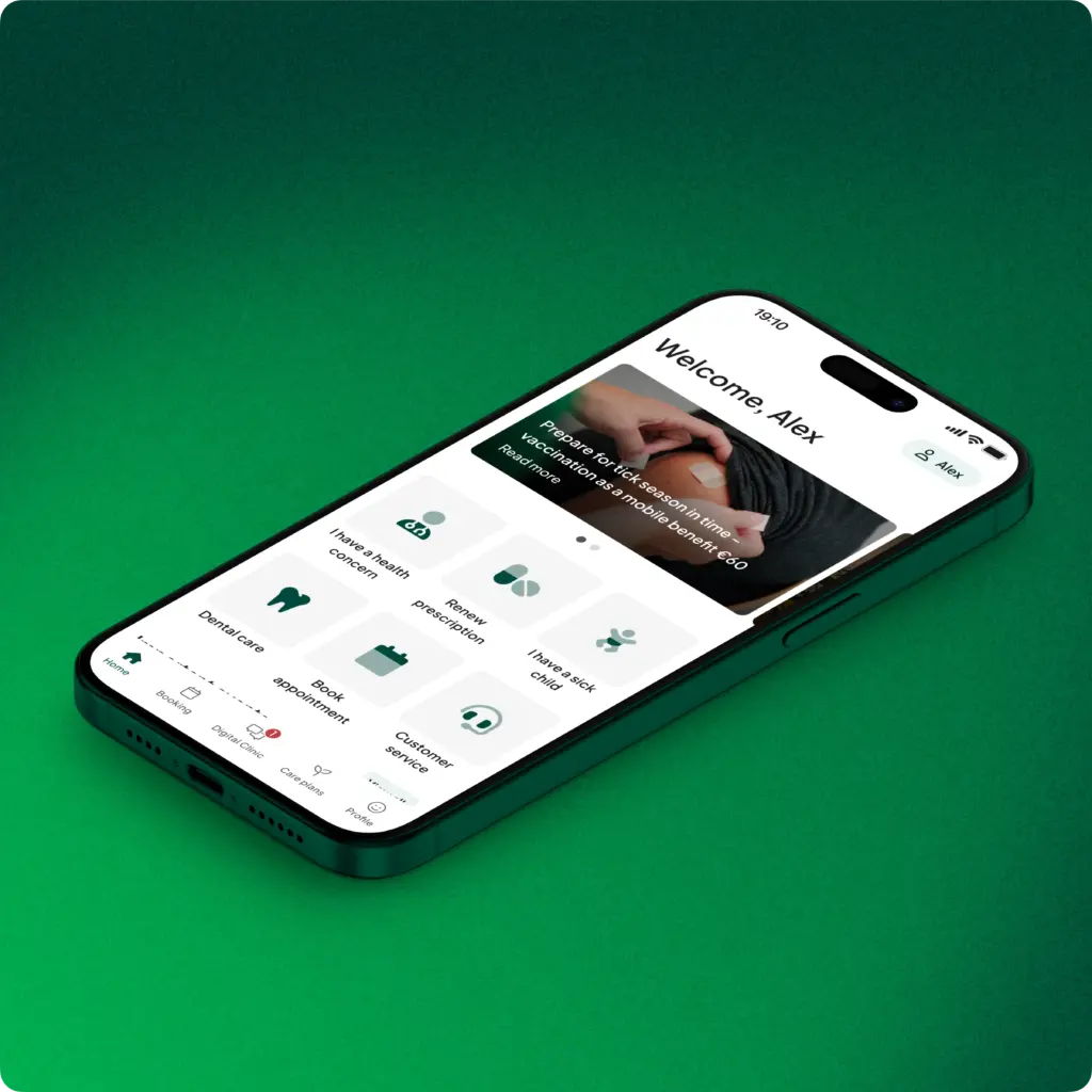 BeeHealthy software application Digital Clinic home screen